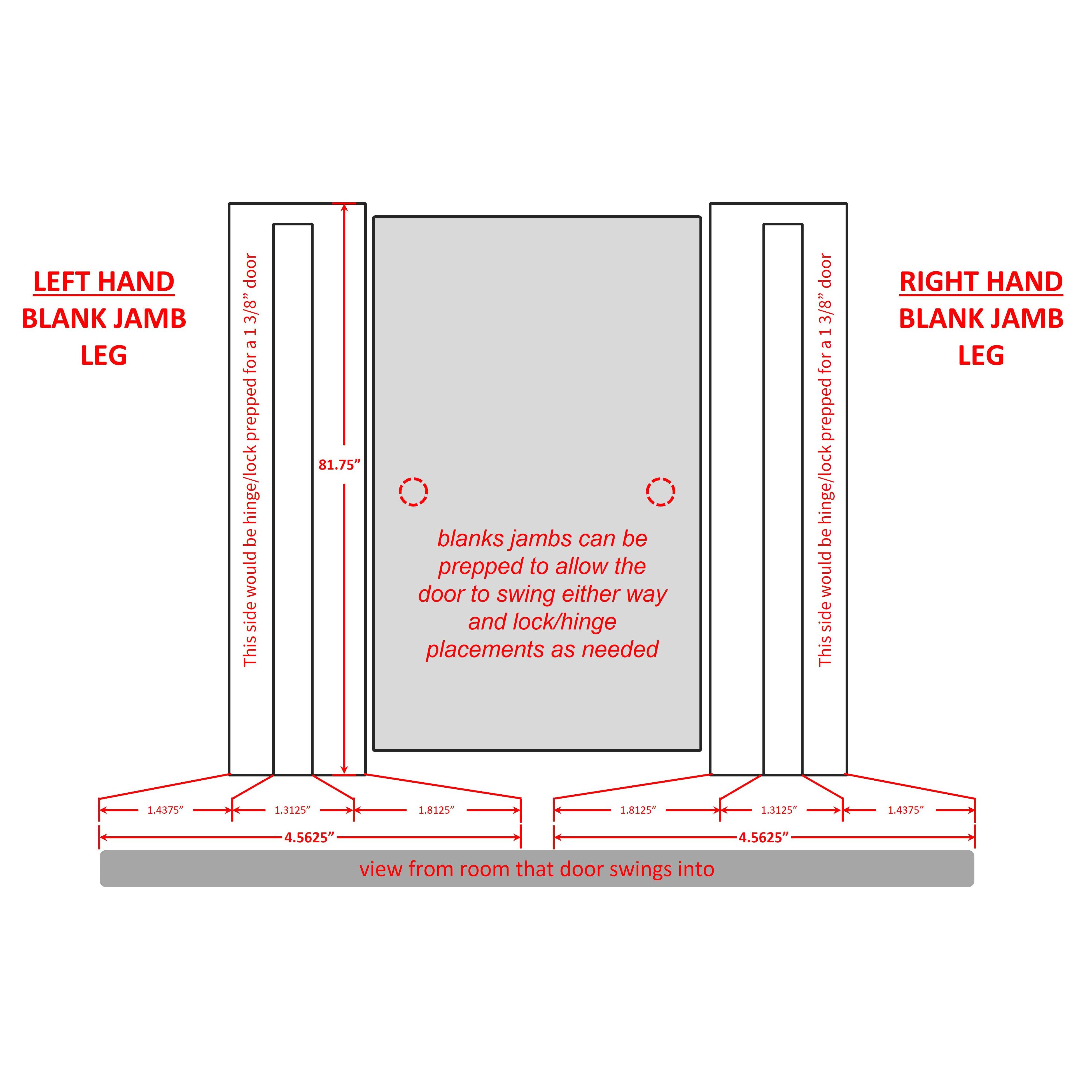 Single Interior Jamb Leg (4-9/16" depth, for 80" tall door) - Pease Doors: The Door Store