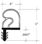 High Reach Compression Weatherstrip - Pease Doors: The Door Store