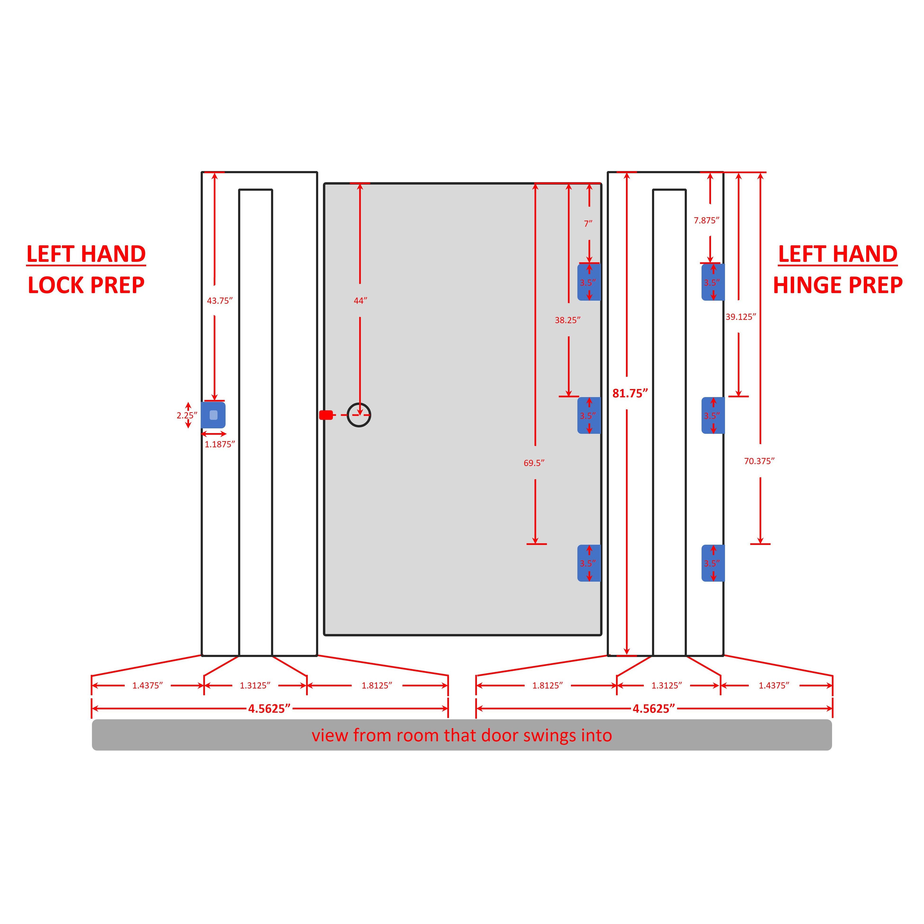 Single Interior Jamb Leg (4-9/16" depth, for 80" tall door) - Pease Doors: The Door Store