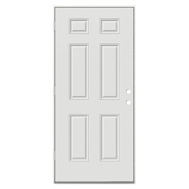 36" x 80" OUTSWING Prehung Smooth Fiberglass Entry Door System (6 Panel) - Pease Doors: The Door Store