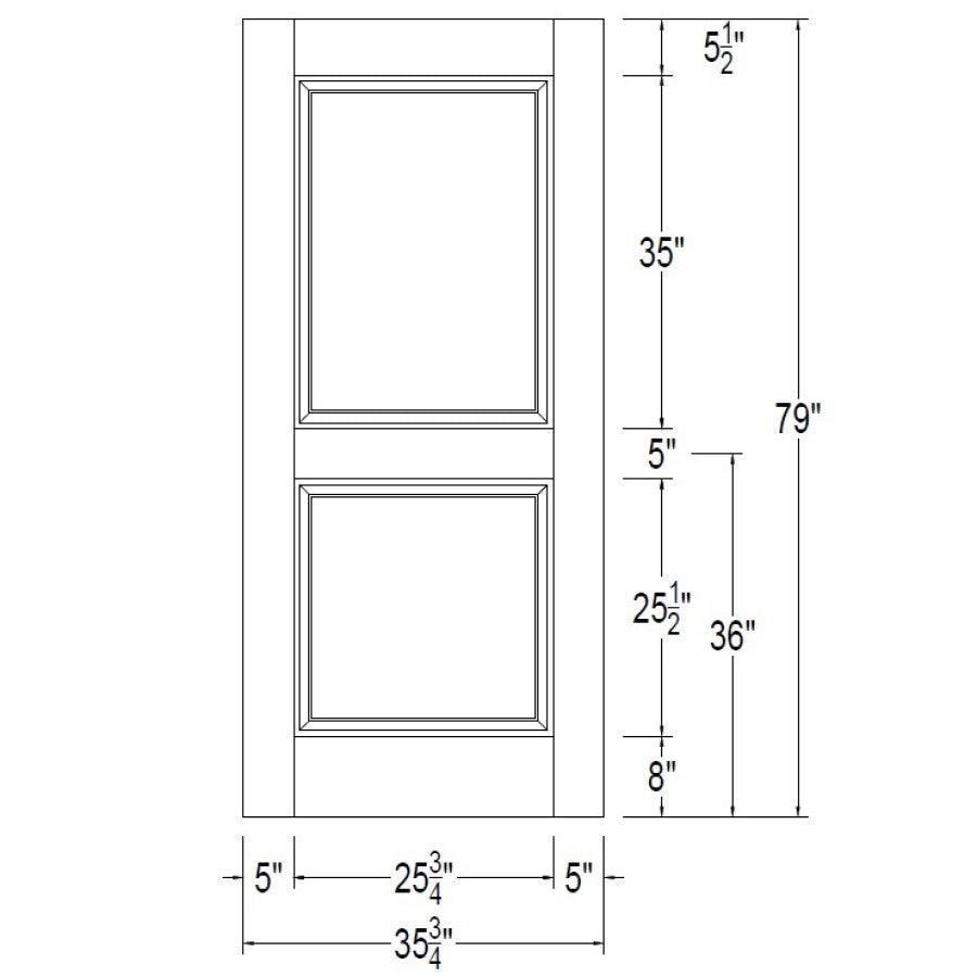 36" Mahogany Entry Door Slab (2 Panel) - Pease Doors: The Door Store