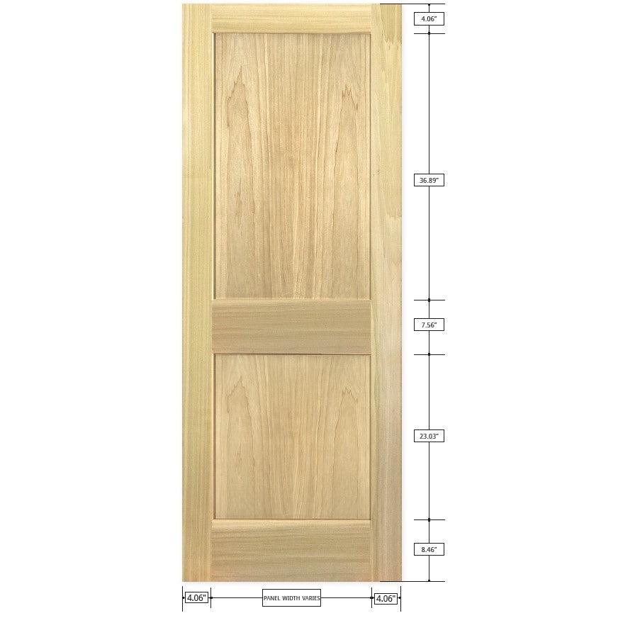 Poplar Interior Door Slab (2 Panel Shaker) - Pease Doors: The Door Store