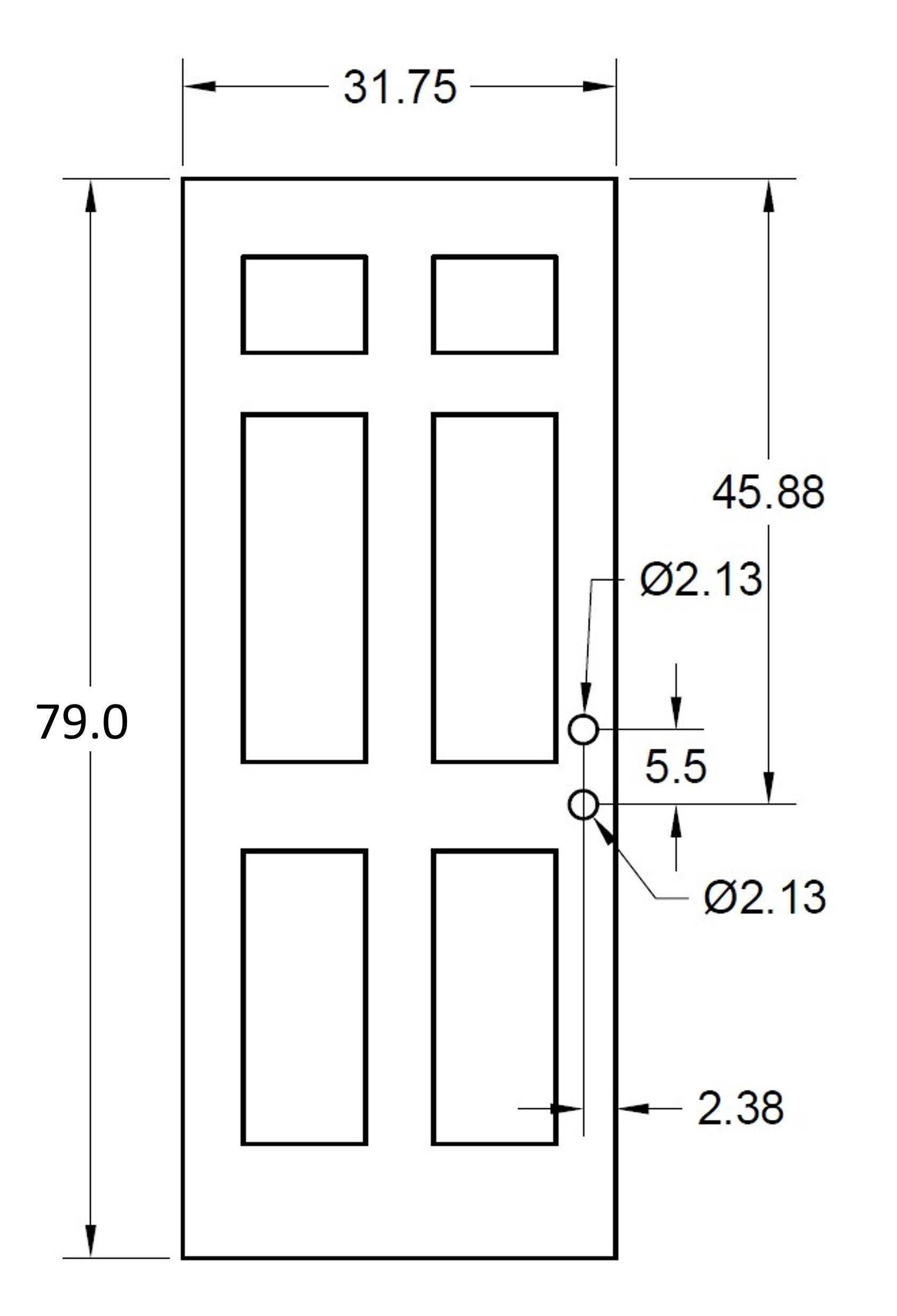 32" x 80" Prehung Smooth Fiberglass Entry Door System (6 Panel) - Pease Doors: The Door Store