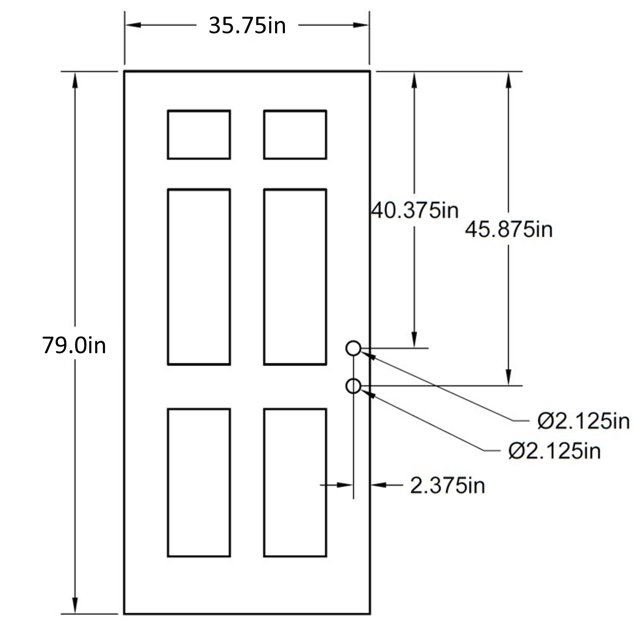 36" x 80" OUTSWING Prehung Smooth Fiberglass Entry Door System (6 Panel) - Pease Doors: The Door Store