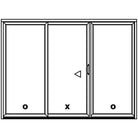 3 Panel Sliding White Patio Door (Low-E Clear Glass) - Pease Doors: The Door Store