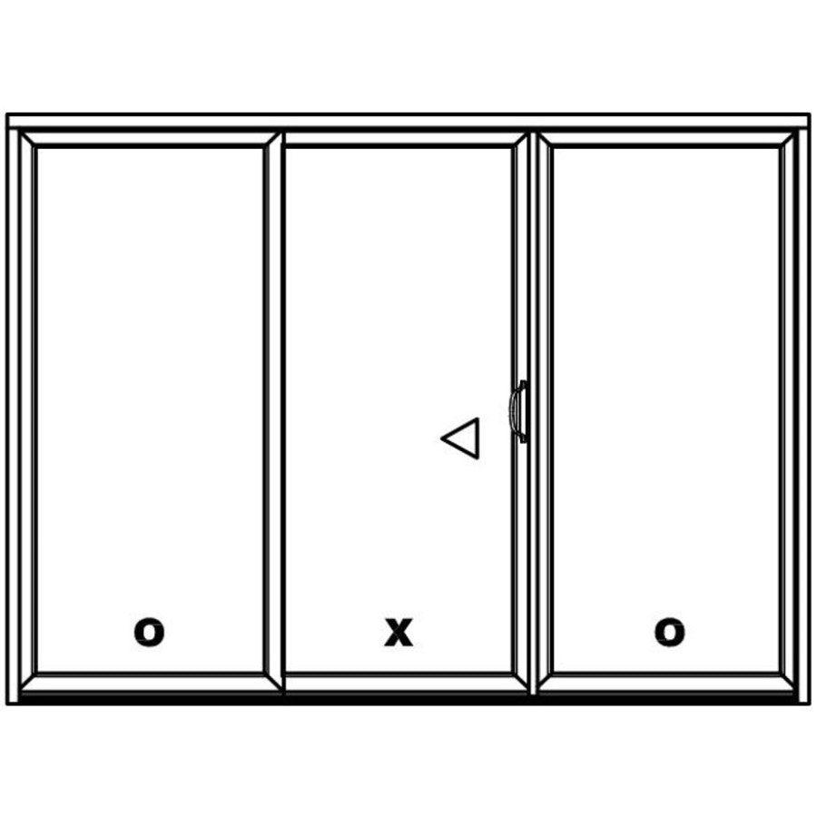 3 Panel Sliding White Patio Door (Low-E Clear Glass) - Pease Doors: The Door Store