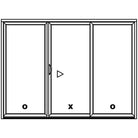 3 Panel Sliding White Patio Door (Low-E Clear Glass) - Pease Doors: The Door Store