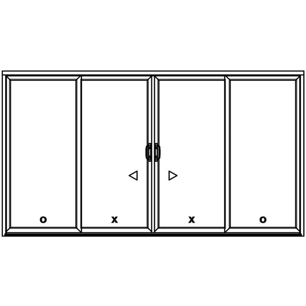 4 Panel Sliding White Patio Door (Low-E Clear Glass) - Pease Doors: The Door Store