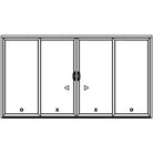 4 Panel Sliding White Patio Door (Low-E Clear Glass) - Pease Doors: The Door Store