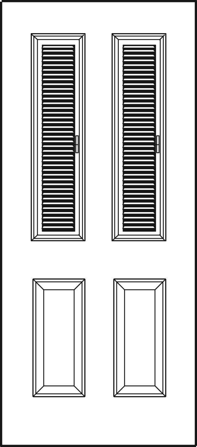 Raise & Lower Blinds Glass and Frame Kit (Half Sidelite 10" x 38" Frame Size) - Pease Doors: The Door Store