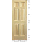 Poplar Interior Door Slab (6 Panel) - Pease Doors: The Door Store