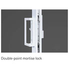 2 Panel Sliding White Patio Door (Low-E Clear Glass) - Pease Doors: The Door Store