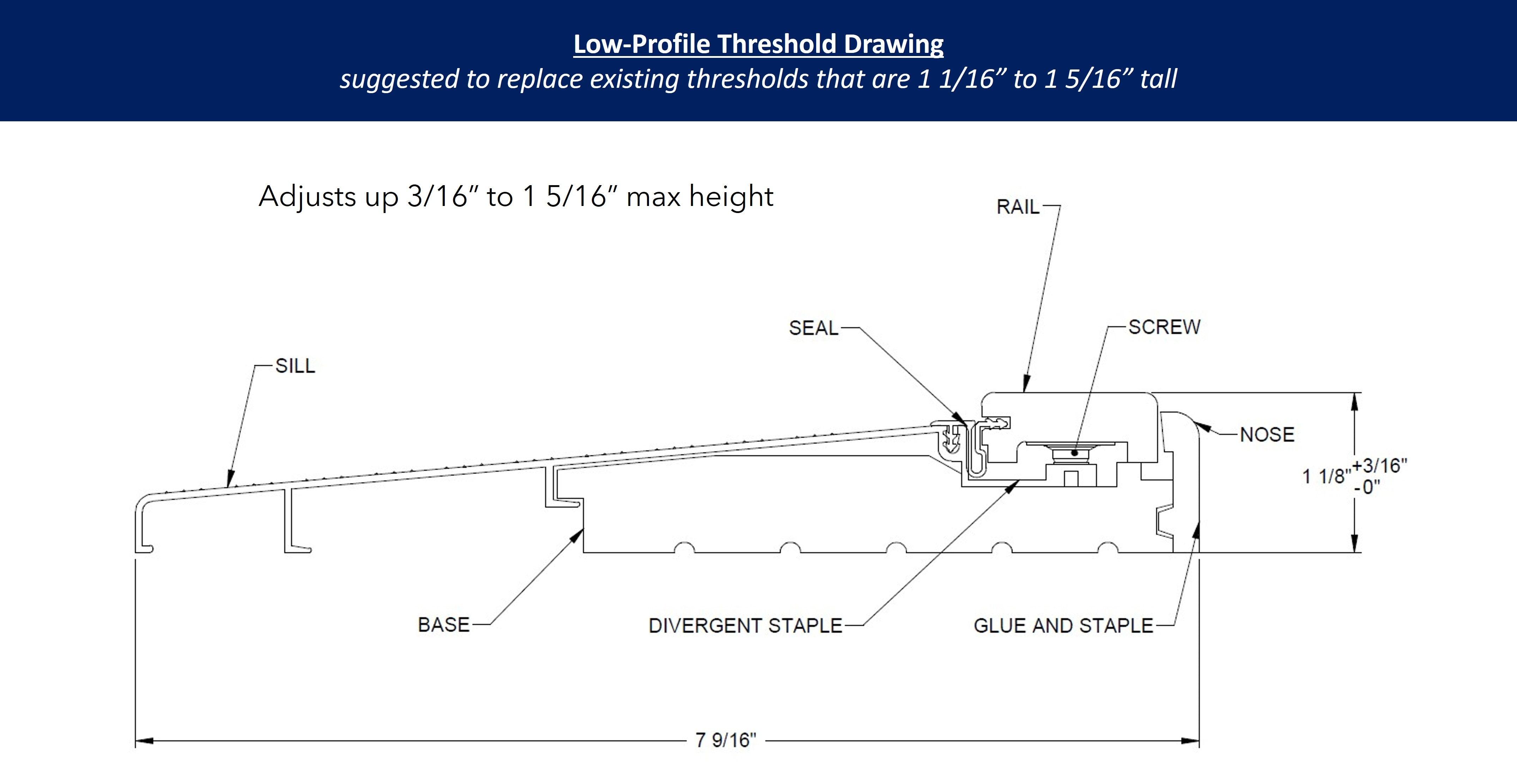 Custom Inswing Threshold (10" to 35.5" Width) - Pease Doors: The Door Store