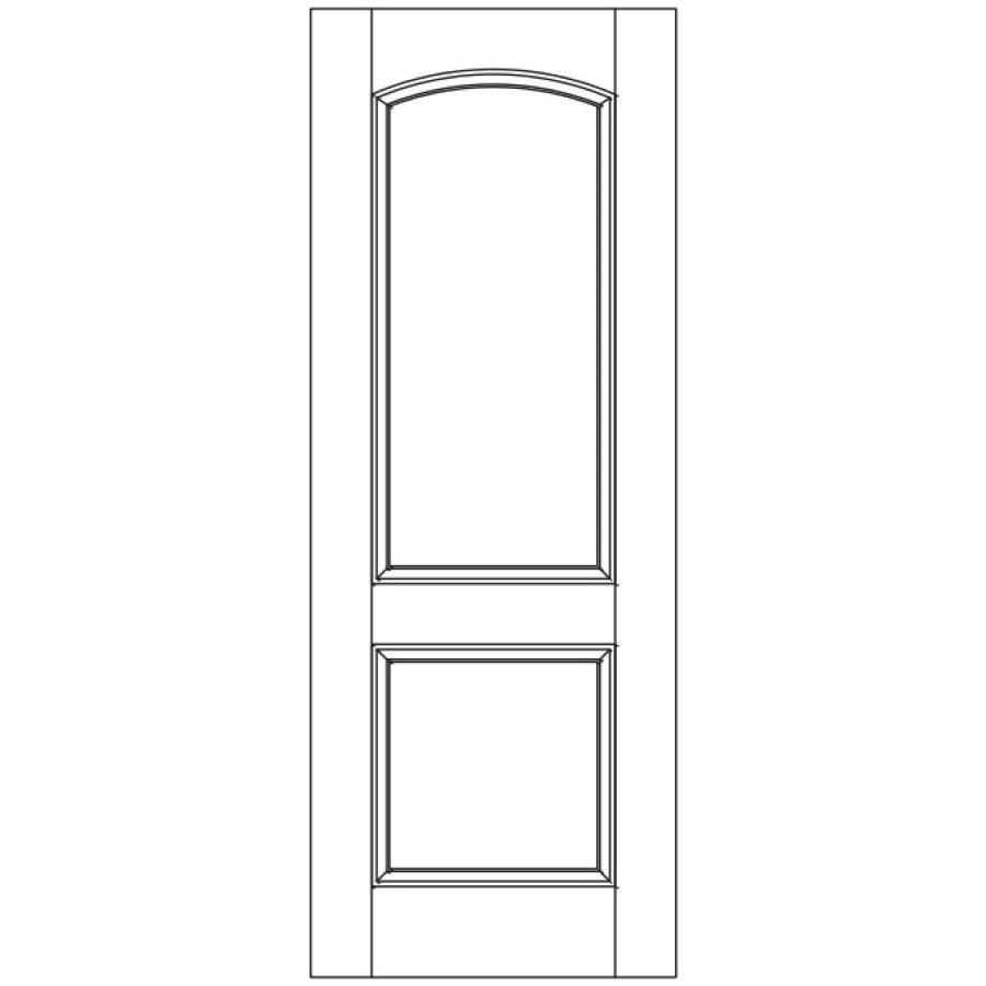 36" Mahogany Entry Door Slab (2 Panel Archtop) - Pease Doors: The Door Store