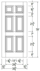 36" Mahogany Entry Door Slab (6 Panel) - Pease Doors: The Door Store