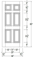 36" Mahogany Entry Door Slab (6 Panel) - Pease Doors: The Door Store