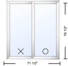 2 Panel Sliding White Patio Door (Low-E Clear Glass) - Pease Doors: The Door Store