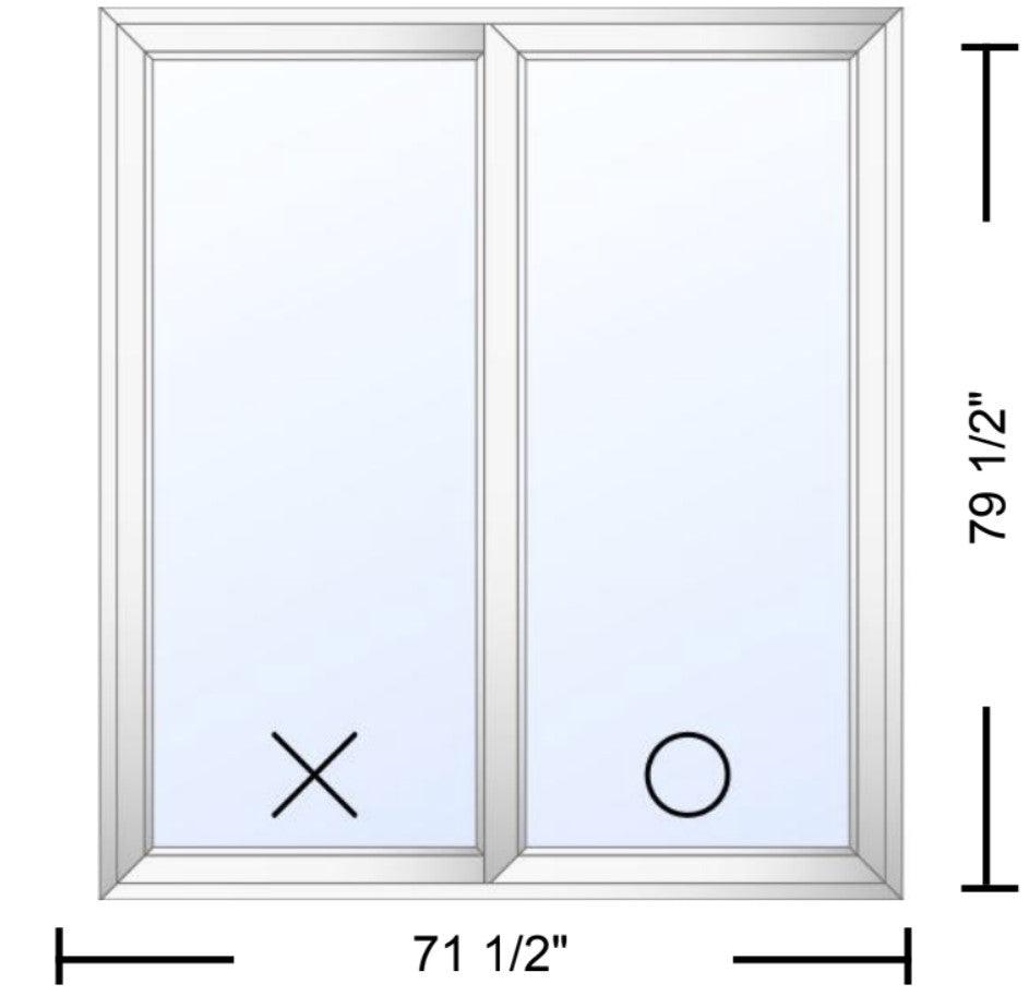 2 Panel Sliding White Patio Door (Raise & Lower Blinds) - Pease Doors: The Door Store