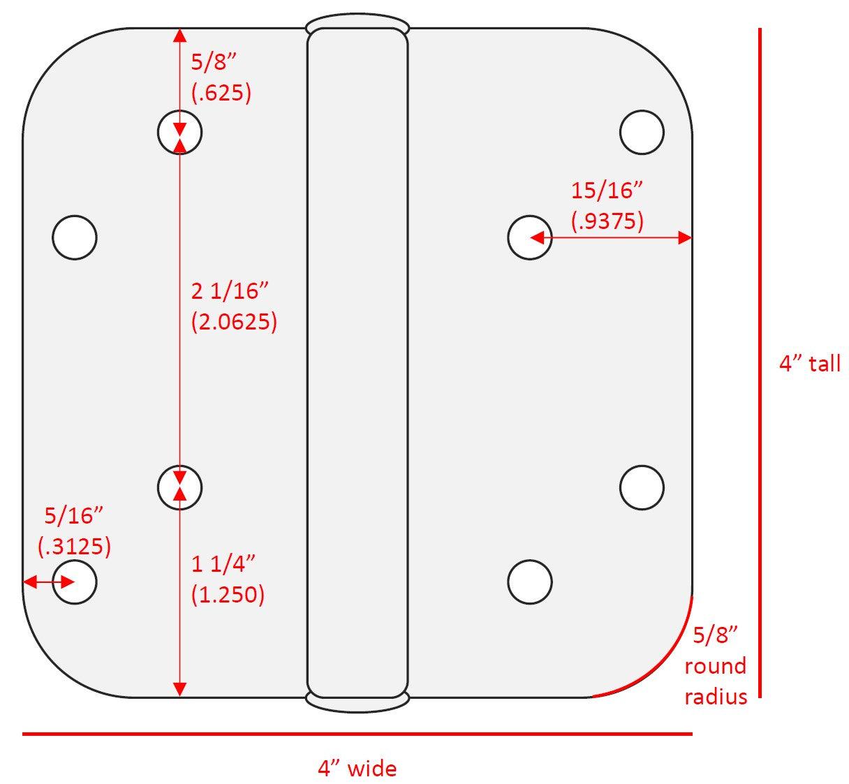 Pease Satin Nickel Hinge Set (4" x 4", 3 hinges in set) - Pease Doors: The Door Store