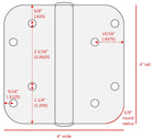 Pease Antique Nickel Hinge Set (4" x 4", 3 hinges in set) - Pease Doors: The Door Store