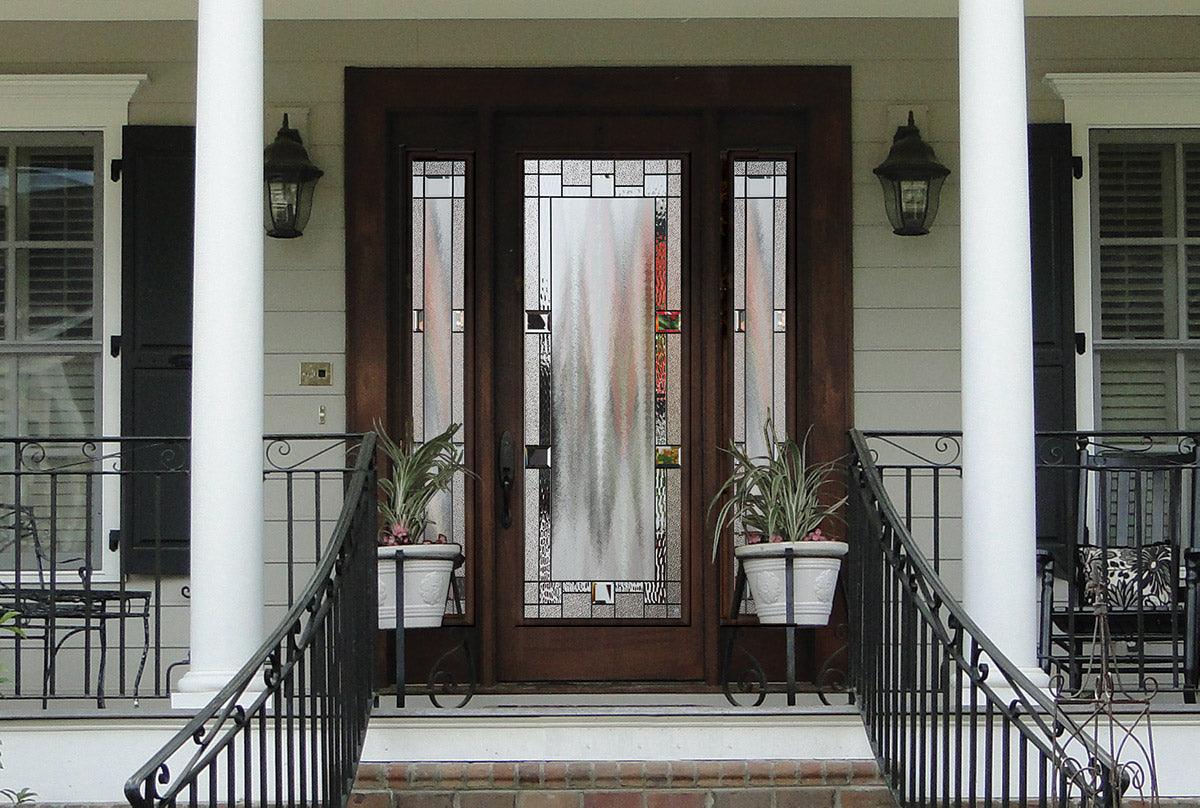 Portland Glass and Frame Kit (Arch Top Fanlite 24" x 12" Frame Size) - Pease Doors: The Door Store