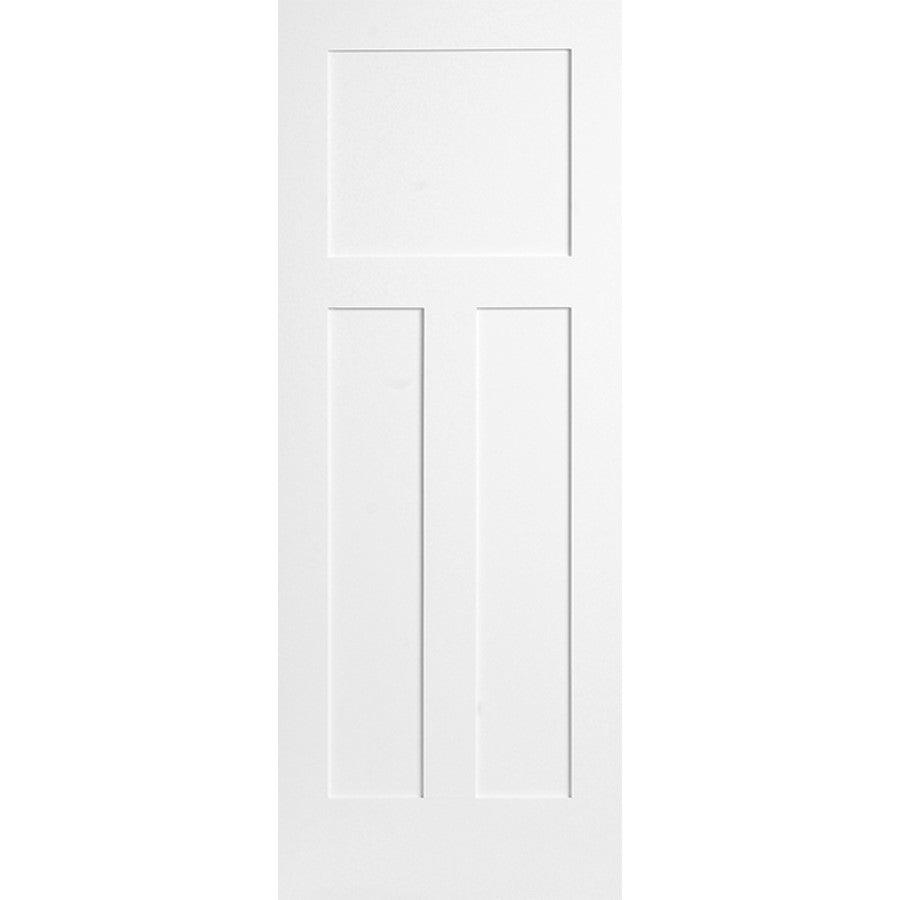 Solid Wood Interior Door Slab (3 Panel Craftsman, Primed) - Pease Doors: The Door Store